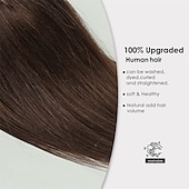economico Pezzi di capelli umani e toupet-Per donna Capelli umani di Remy Parrucchini Liscio 100% cucito a mano Da donna / Soffice / Di tendenza Festa / Serata / Da tutti i giorni / Da mare