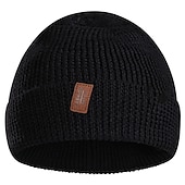 baratos Gorro-Homens Gorro gorro de lã Chapéus de inverno Preto Vermelho Algodão Tricotado Básico Contemporâneo Moderno Roupa Diária Férias Cor Sólida / Simples Materiais Leves Conveniência