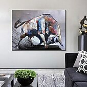 preiswerte Tiergemälde-Handgefertigtes handgemaltes Ölgemälde Wand modernes abstraktes Pferd Leinwand Gemälde Heimdekoration Dekor gerollte Leinwand kein Rahmen ungedehnt