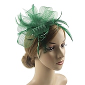 levne Fascinátory a klobouky-fascinators kentucky derby klobouk pokrývka hlavy organza polyester / polyamid kbelík klobouk párty / večer dovolená koktejl královský astcot vintage styl elegantní s nášivkami z peří pokrývka hlavy