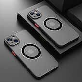 Недорогие Чехлы для iPhone-Чехол для iPhone 16e iPhone 16 iPhone 15 Pro Max Plus iPhone 14 13 12 11 Pro Max Plus X XR XS Защитный чехол тонкий с MagSafe полупрозрачный ультратонкий матовый блестящий однотонный PC