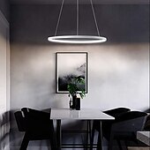 cheap Circle Design-1-Light LED Pendant Light 40cm 60cm 80cm Aluminum Acrylic Circle Gold White Black Painted Finishes Dimmable for Modern Simple Home Kitchen Bedroom 25W 38W 50W ONLY DIMMABLE WITH REMOTE CONTROL