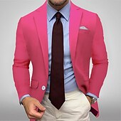 abordables Blazers et vestes-Veste de blazer pour hommes veste de sport décontractée colorée noire blanche jaune coupe standard simple boutonnage un bouton