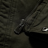 preiswerte Cargo-Jacken-Herren Bomberjacke Einsatzjacke übergangsjacke Taktische Jacke Täglich Wochenende Winter Einfarbig Militär Taktisch Stehkragen Regulär Baumwolle Schwarz Armeegrün Khaki Jacken