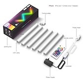cheap Smart Lights-LED Smart Light RGBIC 3D Wall Light Glide Smart Wall Sconces for Gaming and Living Room Multicolor Customizable Music Sync Game Decor LED Light Bar Works with Alexa and Google Assistant