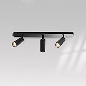 tanie Ściemnialne lampy sufitowe-reflektory sufitowe led regulowane ściemnianie stałe oświetlenie szynowe, 3-kierunkowe czarne oprawy punktowe do montażu na suficie, kierunkowe reflektory punktowe lampy akcentujące do przedpokoju
