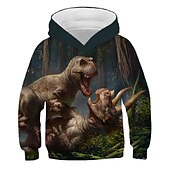 abordables Animaux 3D pour Garçon-Enfants Garçon Sweat à capuche Dinosaure manche longue Automne Hiver Mode Frais Coton Casual