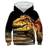 abordables Animaux 3D pour Garçon-Enfants Garçon Sweat à capuche Dinosaure manche longue Automne Hiver Mode Frais Coton Casual