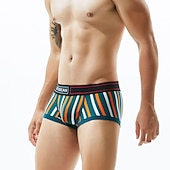 economico Boxer da uomo-Per uomo 1 PC Boxer Slip Stampa Elastene Misto cotone / sintetico Lavabile Comodo Banda A vita bassa Giallo Azzurro cielo