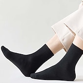 preiswerte Herrensocken-Herren 5 Paare Socken Anzug Socken Socken Stricken Freizeitsocken Schwarz Weiß Farbe Baumwolle Einfarbig Casual Täglich Warm Winter Modisch Komfort