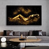 cheap People Prints-1 Panel People Prints Gold Women Wall Art Modern Picture Home Decor Wall Hanging Gift Rolled Canvas Unframed Unstretched