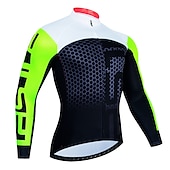 preiswerte Radtrikot Herren-Herren Radtrikot fahrradbekleidung Fahrradtrikot Langarm Fahhrad Trikot Shirt mit 3 Gesäßtaschen MTB Mountain Rennrad Atmungsaktiv Schnelltrocknend Feuchtigkeitsableitung Reflexstreiffen Schwarz Wei