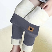 olcso Béléses leggings-Női Polár nadrág Nadrágok Leggingek Alkalmi Lounge Teljes hossz Magas derék Mintás Elasztikus derékpánt Magas vágás Melegen tartani Nagy rugalmasságú Vakáció Iroda fekete 11 Szürke 11 Ősz &amp; tél