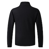 preiswerte Herren Strickjacke-Herren Strickjacke Reißverschluss-Pullover Pulloverjacke Fleece Pullover Gerippt Stricken Stehkragen Bekleidung Winter Dunkelgrau Schwarz S M L