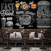levne Kulinářské a nákupní tapety-fototapeta samolepka na zeď vlastní samolepící jídelní ilustrace burger smažené kuře pvc / vinyl vhodný do obývacího pokoje ložnice restaurace hotel dekorace na zeď umění domácí dekorace