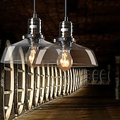 economico Luci a sospensione-lampada a sospensione a led con paralume in vetro, cavo 5cm e27 regolabile design singolo design a isola lampada a sospensione in vetro galvanizzato moderno stile nordico 220-240v (lampadina non