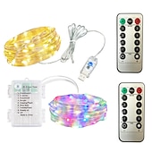 billiga USB-strålkastare-led fairy string lights 5m 10m batteri/usb-styrd fjärrkontroll timer blinkande string lights 8 lägen firefly lights