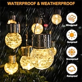 preiswerte Landschaftslichter-Weihnachts-Solarleuchten für den Außenbereich aus gesprungenem Glas, Solar-Gartenleuchten, wasserdichte LED-Hängekugelleuchten für Weihnachtsdekoration im Außenbereich, Garten und Terrasse