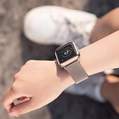 billige Apple Watch-bånd-Milanesisk rem Kompatibel med Apple Watch-klokkereim med Case Magnetisk lås Rustfritt stål Erstatningsklokkerem til Series 8 7 6 5 4 3 2 1 SE 49 mm 45 mm 44 mm 42 mm 41 mm 40 mm 38 mm Sreies Ultra SE