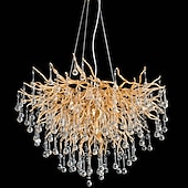 cheap Chandeliers-Chandelier Crystal , Frosted Finish Tree Branch Chandelier, Raindrop Ceiling Pendant Hanging Light Fixture, Blossom Chandeliers for Dining Room, Living Room, Bedroom, Entryway (Dia 31.2&quot; Round)