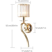 abordables Apliques de pared de cristal-Lightinthebox Aplique de pared LED de cristal mini estilo moderno estilo nórdico lámparas de pared de oro negro apliques de pared sala de estar dormitorio acero 220-240v 110-120v