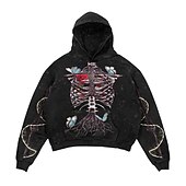 cheap Horror-Punk Gothic Skeleton Skull Hoodie Skull Front Pocket Graphic For Couple&#039;s Men&#039;s Women&#039;s Adults&#039; Masquerade 3D Print Casual Daily