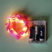 ieftine Acumulatoare-plante artificiale led snur de lumina 2m 20leds lumini de zâne creeper frunză verde Crăciun acasă nuntă în aer liber iedera viță de vie lampă decorare bricolaj suspendat grădină curte curte (fără