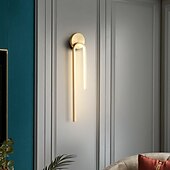 billige Vegglamper for innendørsbruk-led vegglamper innendørs kobber, moderne led vegglampebelysning 21,4&quot; lineær slankt rørformet gull veggmontert lampe for trapp, soverom