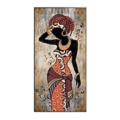 cheap People Prints-1 Panel People Prints African Women Wall Art Modern Picture Home Decor Wall Hanging Gift Rolled Canvas Unframed Unstretched