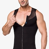 olcso Pizsamák-Férfi Alakformáló ruha Derék edző Body Shaper Tiszta szín Egyszerű Kényelmes Otthon Napi Poliészter Fogyókúra Terített nyak Ujjatlan Tél Ősz Fekete Bézs