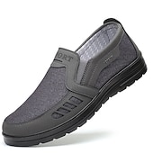 billiga Slip-ons och loafers till herrar-Herr Tofflor och Slip-Ons Komfort Loafers Plusstorlekar Tyg Loafers Komfortskor Vintage Klassisk Ledigt Utomhus Dagligen Kanvas Loafers Svart Brun Grå Färgblock Vår Höst