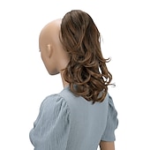Χαμηλού Κόστους Αλογορουρές-hairpiece extensions ponytail ογκώδη κυματιστό ξανθό μείγμα h136