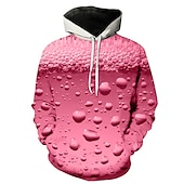 preiswerte 3D Muster-Herren 3D Bier Hoodie Sweatshirt Kapuze Hoodies Pullover Hoodie Sweatshirt Kapuze Langarm Sweatshirt mit Kapuze Mit Kapuze Strassenmode 3D-Druck Party Festtage Bier Festival Gelb Rosa Frühling Sommer