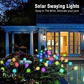 cheap Pathway Lights &amp; Lanterns-5 Pack Solar Firefly Lights Outdoor Waterproof Garden Light Remote Control Solar/USB Powered 8 Modes Lighting Solar Swaying Lights Courtyard Patio Pathway Decoration Solar Landscape Light