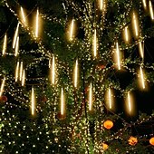 halpa Sähkökäyttöinen-2 kpl meteorisuihku sade led merkkijono 30cm 11,8 tuumaa 16 putkea 384 lediä putoava sadepisara jääpuikko joulukuusi hääkeiju valo katu loma koristelu
