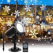 tanie Oświetlenie świąteczne-Snowflake lampa projektora oświetlenie świąteczne o wysokiej jasności wtyczka niskiego napięcia pilot boże narodzenie wewnątrz i na zewnątrz atmosfera dekoracyjna lampa projektora