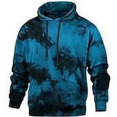 tanie Męskie bluzy z kapturem-Męskie Wzór tie-dye Wzory graficzne Bluza z Kapturem Z kapturem Bluzy Bluza z kapturem Długi rękaw Bluza z kapturem Kaptur Moda miejska Druk 3D Codzienny Sport Czarny Żółty Nadruk Wiosna i jesień