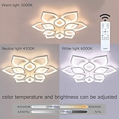 cheap Dimmable Ceiling Lights-6/8/12/15 Heads LED Ceiling Light Lotus Design  Ceiling Lamp Modern Artistic Metal Acrylic Style Stepless Dimming Bedroom Painted Finish Lights 110-240V ONLY DIMMABLE WITH REMOTE CONTROL Flower Design