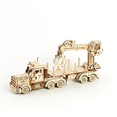 abordables Puzzles-Puzzles en bois 3d bricolage modèle camion grue puzzle jouet cadeau pour adultes et adolescents festival/cadeau d&#039;anniversaire