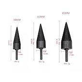 cheap Drill Bit Set-Firewood Log Splitter Drill Bit Hex Shank Removable Wood Splitter Drill Bits Heavy Duty Drill Screw Cone Driver 38mm/42mm/45mm (1.475&quot;/1.625&quot;/1.75&quot;)