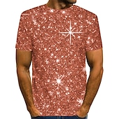 cheap 3D T shirts-Men&#039;s Graphic 3D Shirt T Shirt Party Wear T Shirts Short Sleeve T shirt 3D Print Round Neck Shirt Streetwear Exaggerated Casual Daily Silver Blue Gold Summer Clothing Apparel S M L XL 2XL 3XL 4XL