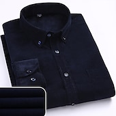 economico Camicie da uomo-Per uomo Camicie Matrimonio Per uscire Nero Rosso Marrone chiaro Blu Manica lunga Collo ripiegabile Primavera &amp; Autunno Abbigliamento
