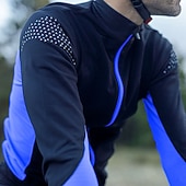 economico Maglie da uomo-Per uomo Maglia da Ciclismo Blocco di colori Manica Lunga Bicicletta Maglia Top con 3 tasche posteriori Mountain Bike MTB Ciclismo su strada Asciugatura Rapida Strisce Riflettenti Tasca Posteriore