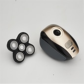 cheap Shaving &amp; Hair Removal-5 In 1 4D Men&#039;s Rechargeable Bald Head Electric Shaver 5 Floating Heads Beard Nose Ear Hair Trimmer Razor Clipper Facial Brush