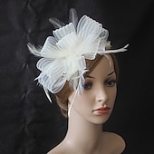 levne Fascinátory a klobouky-fascinators kentucky derby klobouk pokrývka hlavy organza polyester / polyamid kbelík klobouk párty / večer dovolená koktejl královský astcot vintage styl elegantní s nášivkami z peří pokrývka hlavy