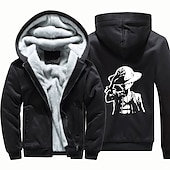זול גרפיקה של דמויות מצוירות וסרטים-One Piece קוף ד &#039;לופי קפוצ&#039;ון אנימה בגדי שטח אנימה גרפי עבור לזוג בגדי ריקוד גברים בגדי ריקוד נשים מבוגרים הטבעה חמה יום יומי\קז&#039;ואל