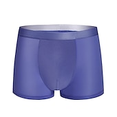 billiga Herrboxers-Herr 3-pack Boxerkalsonger Underkläder Grundläggande trosor Boxershorts Syntetiskt siden Andningsfunktion Mjuk Ren färg Medium Midja Svart Ljusgrön