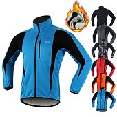 baratos Jaquetas e Gilets para homens-Arsuxeo Homens Jaqueta para Ciclismo Jaqueta Corta-Vento Casaco de lã Inverno Térmico / Quente A Prova de Vento Forro de Velocino Respirável Moto Jaqueta Ciclismo de Montanha Ciclismo de Estrada
