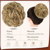 halpa Nutturat-sofeiyan claw klipsi sotkuinen nuttura hiuspala aaltoileva kihara hius nuttura klipsi kynsissä chignon poninhäntä hiuslisäkkeet synteettiset rypytetty updo hiuspidennykset scrunchie hiuslisäke