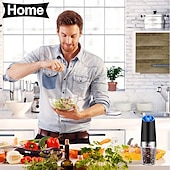 economico Elettrodomestici da cucina-macinapepe elettrico a gravità macinapepe e sale e ruvidità regolabile alimentato a batteria con luce a led funzionamento automatico con una sola mano